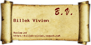 Billek Vivien névjegykártya